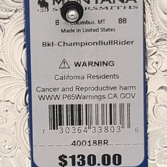 Montana Silversmiths Fine Silver Champion Bull Rider Buckle NEW! Retail $130.00 - Picture 4 of 8